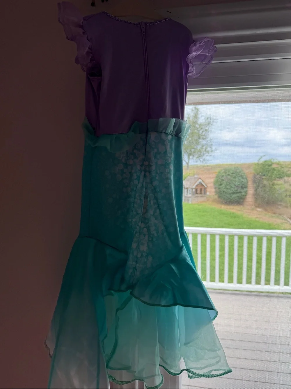 Disney Girls Purple and Aqua Mermaid Dress Costume - Picture 3 of 4